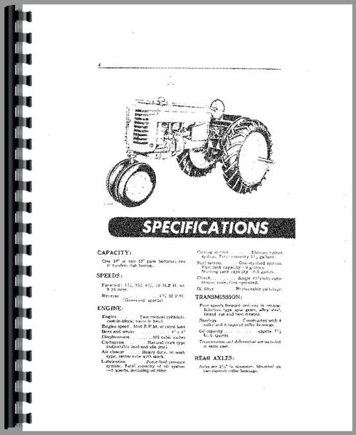 Operators Manual for John Deere MT Tractor Sample Page From Manual
