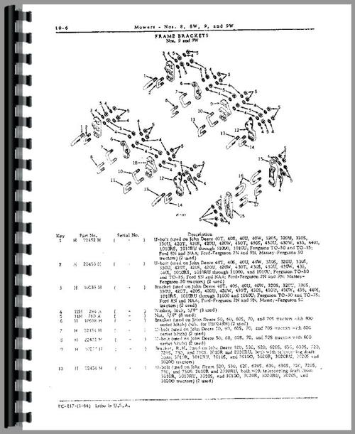 Parts Manual for John Deere 8W Mower Sample Page From Manual