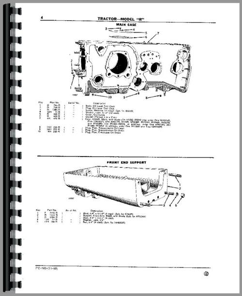 Parts Manual for John Deere R Tractor Sample Page From Manual