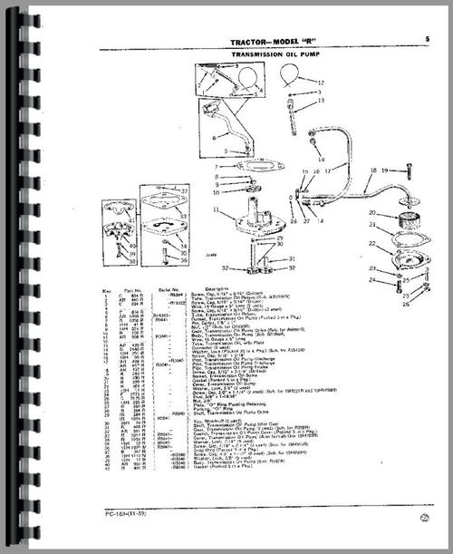 Parts Manual for John Deere R Tractor Sample Page From Manual