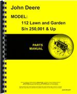 Parts Manual for John Deere 112 Lawn & Garden Tractor