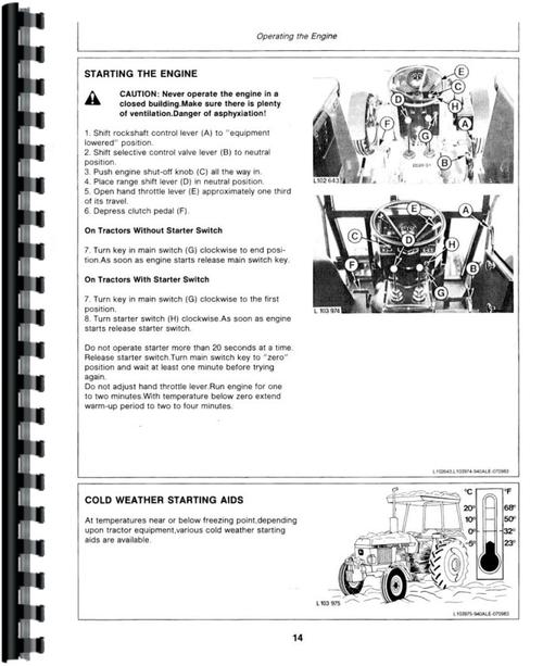 Operators Manual for John Deere 1140 Tractor Sample Page From Manual