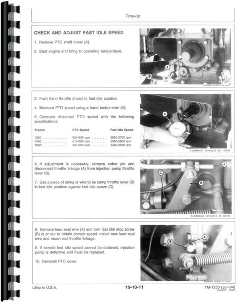 Service Manual for John Deere 1250 Tractor Sample Page From Manual