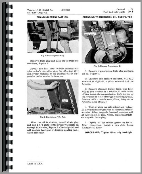 Service Manual for John Deere 140 Lawn & Garden Tractor Sample Page From Manual