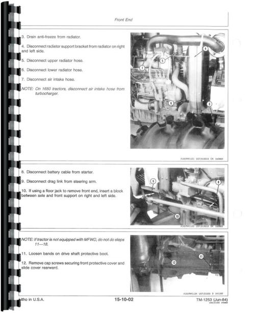 Service Manual for John Deere 1650 Tractor Sample Page From Manual