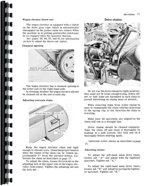 Operators Manual for John Deere 227S Corn Snapper Sample Page From Manual
