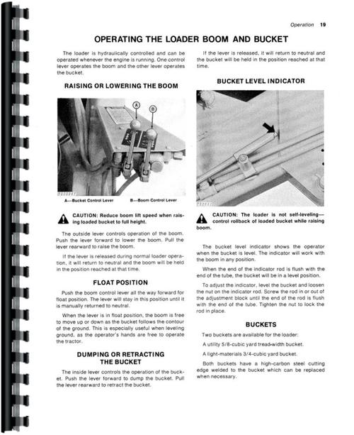 Operators Manual for John Deere 301 Industrial Tractor Sample Page From Manual