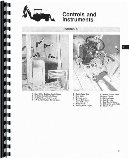 Operators Manual for John Deere 310A Tractor Loader Backhoe Sample Page From Manual