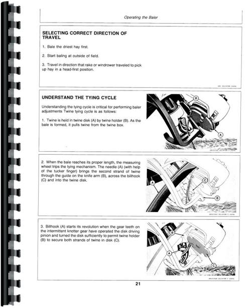 Operators Manual for John Deere 347 Baler Sample Page From Manual