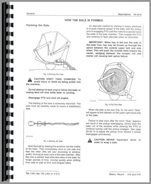 Service Manual for John Deere 410 Round Baler Sample Page From Manual