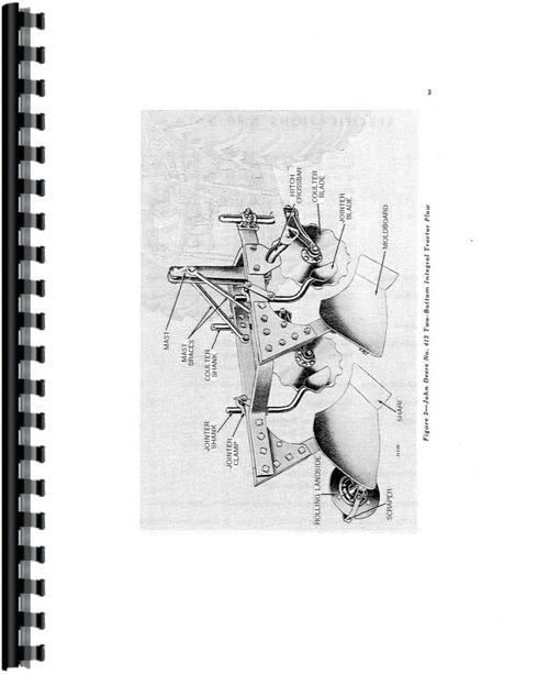 Operators Manual for John Deere 412 Plow Sample Page From Manual