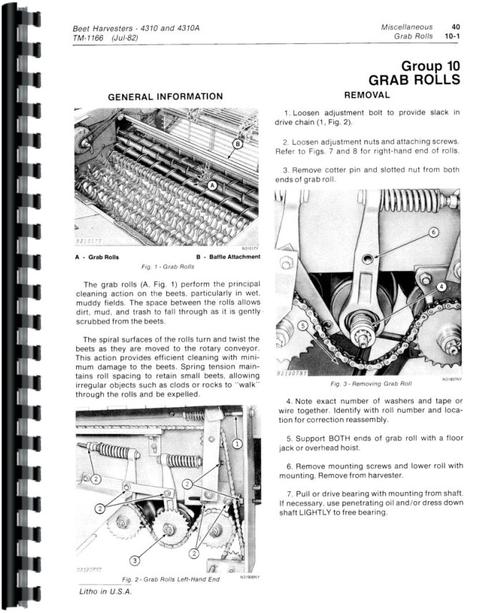 Service Manual for John Deere 4310 Beet Harvester Sample Page From Manual