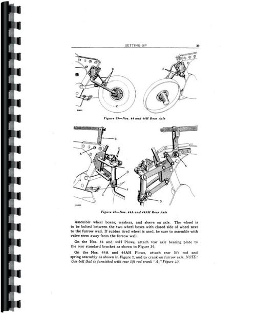 Operators Manual for John Deere 44A Plow Sample Page From Manual