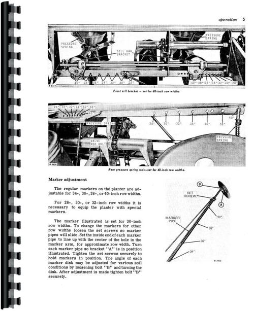 Operators Manual for John Deere 495A Corn Planter Sample Page From Manual