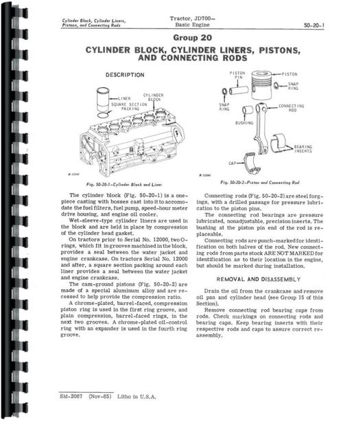 Service Manual for John Deere 700A Engine Sample Page From Manual