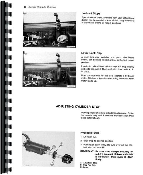 Operators Manual for John Deere 8440 Tractor Sample Page From Manual