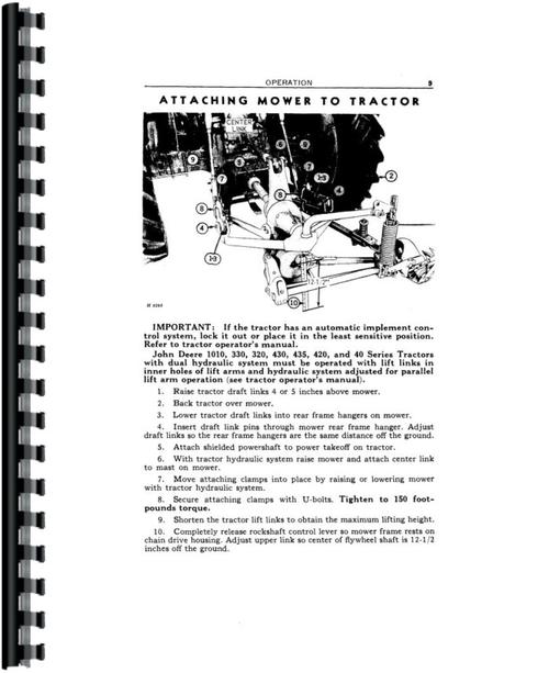 Operators Manual for John Deere 9 Mower Sample Page From Manual