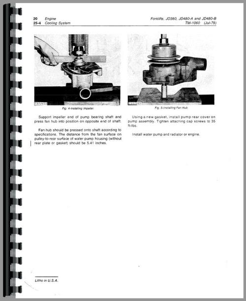 Service Manual for John Deere 380 Forklift Sample Page From Manual