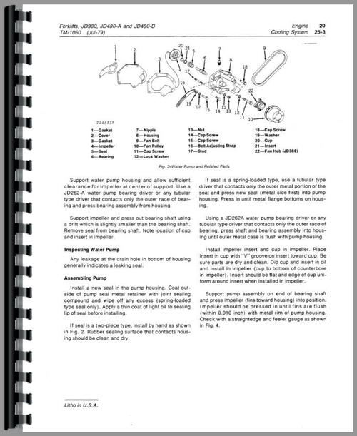 Service Manual for John Deere 480-B Forklift Sample Page From Manual