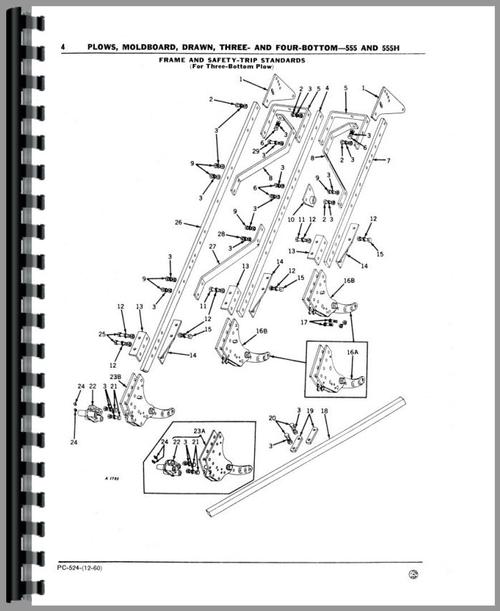 Parts Manual for John Deere 555H Plow Sample Page From Manual