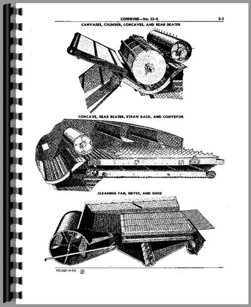 Parts Manual for John Deere 12A Combine Sample Page From Manual