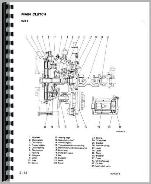 Service Manual for Komatsu D20A-6 Crawler Sample Page From Manual