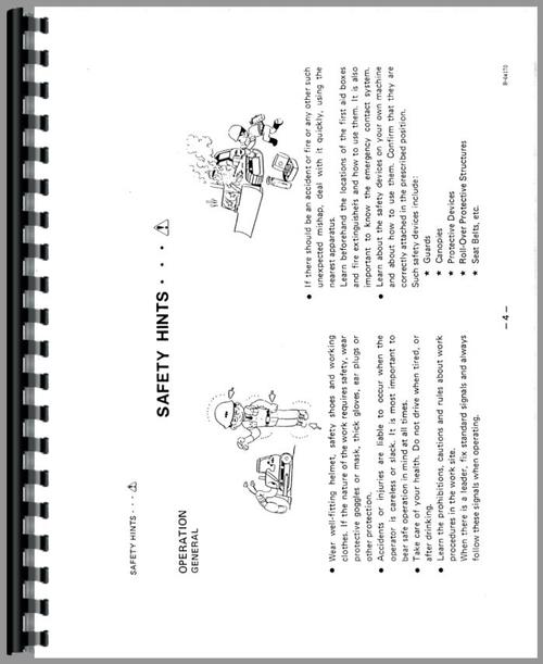 Operators Manual for Komatsu D31A-17 Crawler Sample Page From Manual