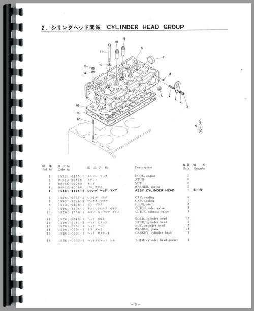 Parts Manual for Kubota B6100D Tractor Sample Page From Manual