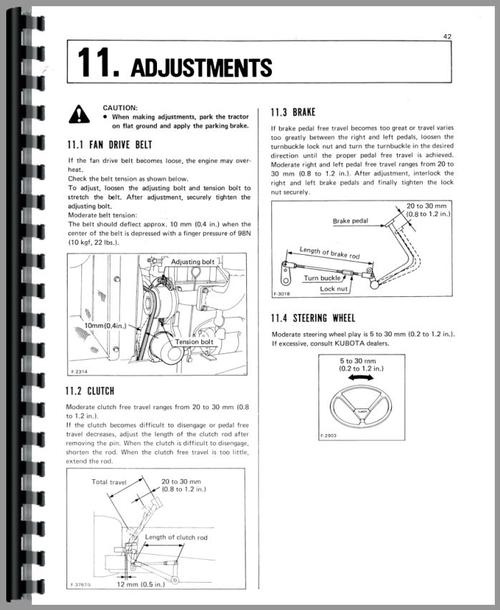 Operators Manual for Kubota B7200HST-D Tractor Sample Page From Manual
