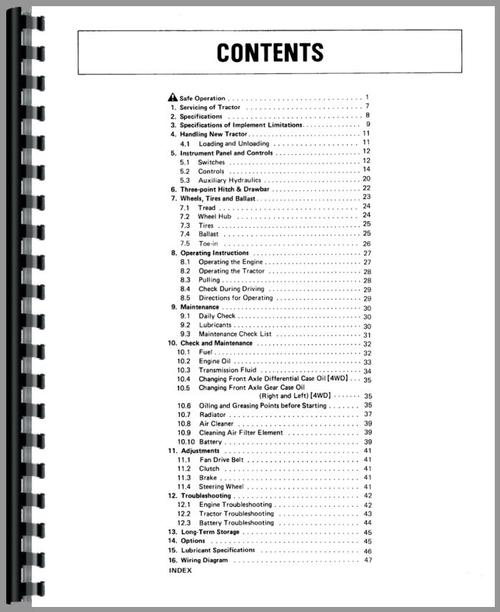 Operators Manual for Kubota B8200D Tractor Sample Page From Manual
