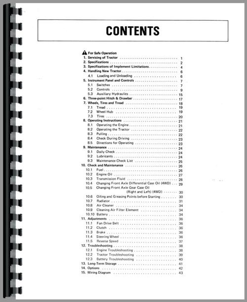 Operators Manual for Kubota B8200HST-D Tractor Sample Page From Manual