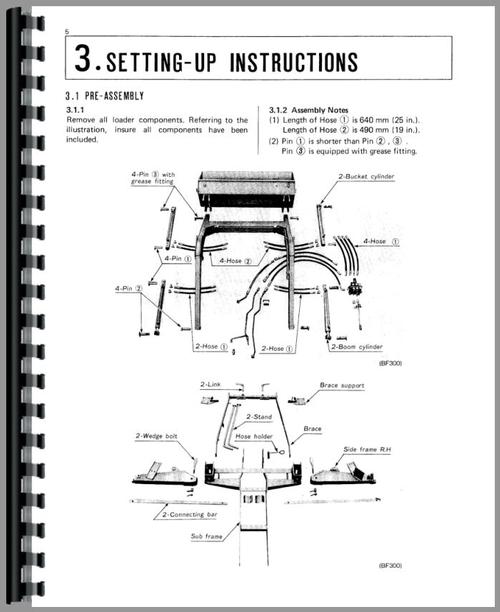 Operators Manual for Kubota BF350 Loader Attachment for B8200HST Tractor Sample Page From Manual