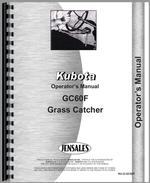 Operators Manual for Kubota GC60F Grass Catcher Front Mounted Mower