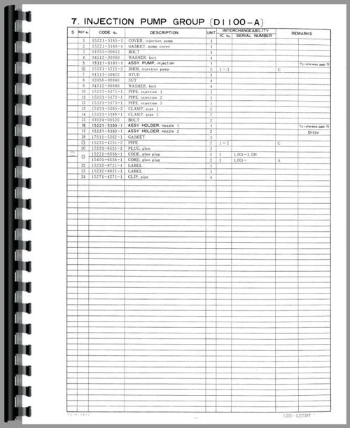 Parts Manual for Kubota L225DT Tractor Sample Page From Manual