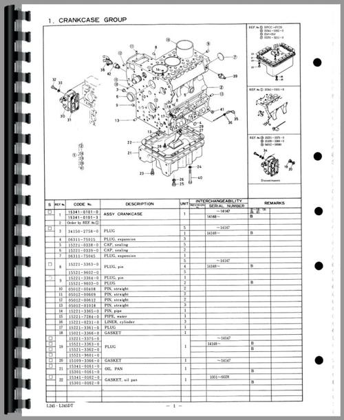 Parts Manual for Kubota L245 Tractor Sample Page From Manual