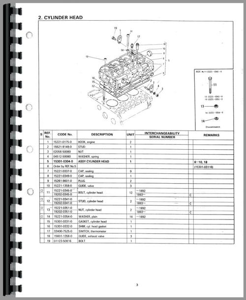 Parts Manual for Kubota L305DT Tractor Sample Page From Manual