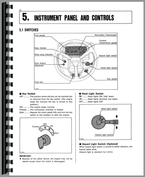 Operators Manual for Kubota L4150 Tractor Sample Page From Manual