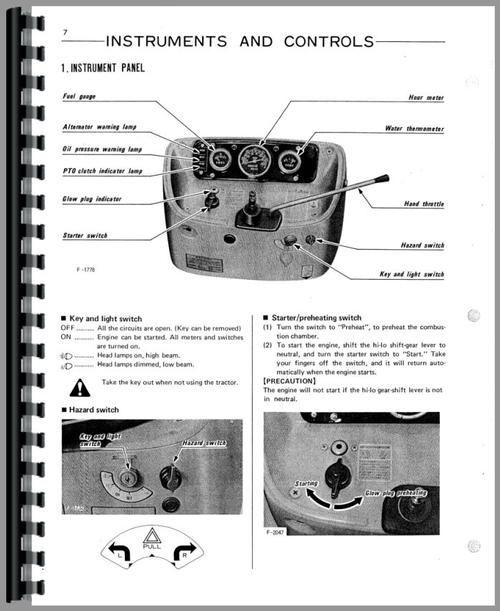 Operators Manual for Kubota M5500 Tractor Sample Page From Manual