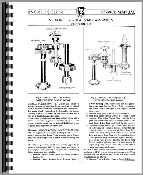 Operators Manual for Link Belt Speeder LS-51 Drag Link or Crane Sample Page From Manual