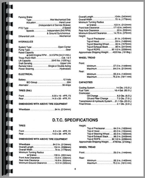 Operators Manual for Long 2460 Tractor Sample Page From Manual