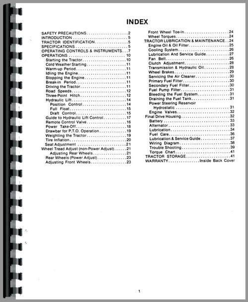 Operators Manual for Long 360 Tractor Sample Page From Manual