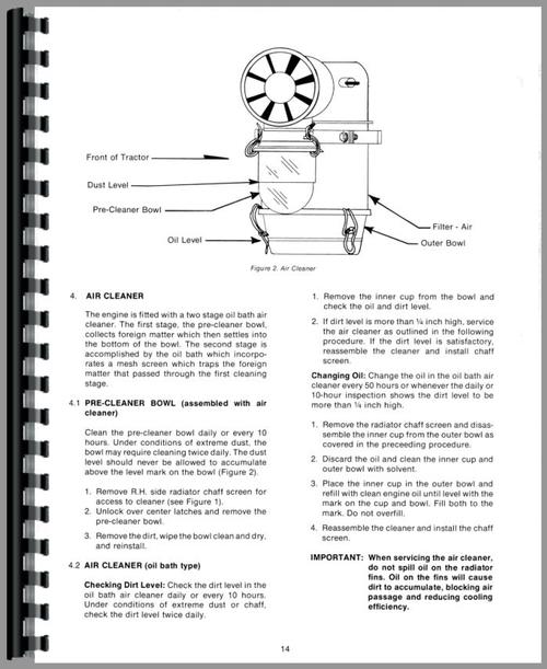 Service Manual for Long 900 Tractor Sample Page From Manual