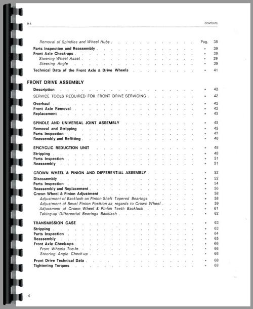 Service Manual for Long R9500 Tractor Sample Page From Manual