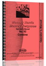 Operators Manual for Massey Harris 92 Combine