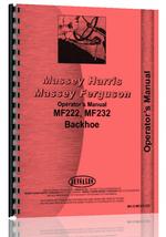 Operators Manual for Massey Ferguson 232 Backhoe Attachment