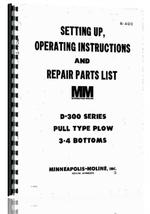 Operators Manual for Minneapolis Moline D300 Plow