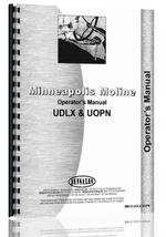 Operators Manual for Minneapolis Moline UDLX Tractor