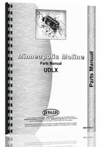 Parts Manual for Minneapolis Moline UDLX Tractor