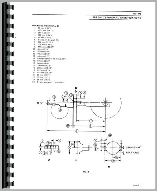 Service Manual for Massey Ferguson 1010 Tractor Sample Page From Manual
