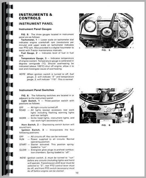 Operators Manual for Massey Ferguson 1030 Tractor Sample Page From Manual